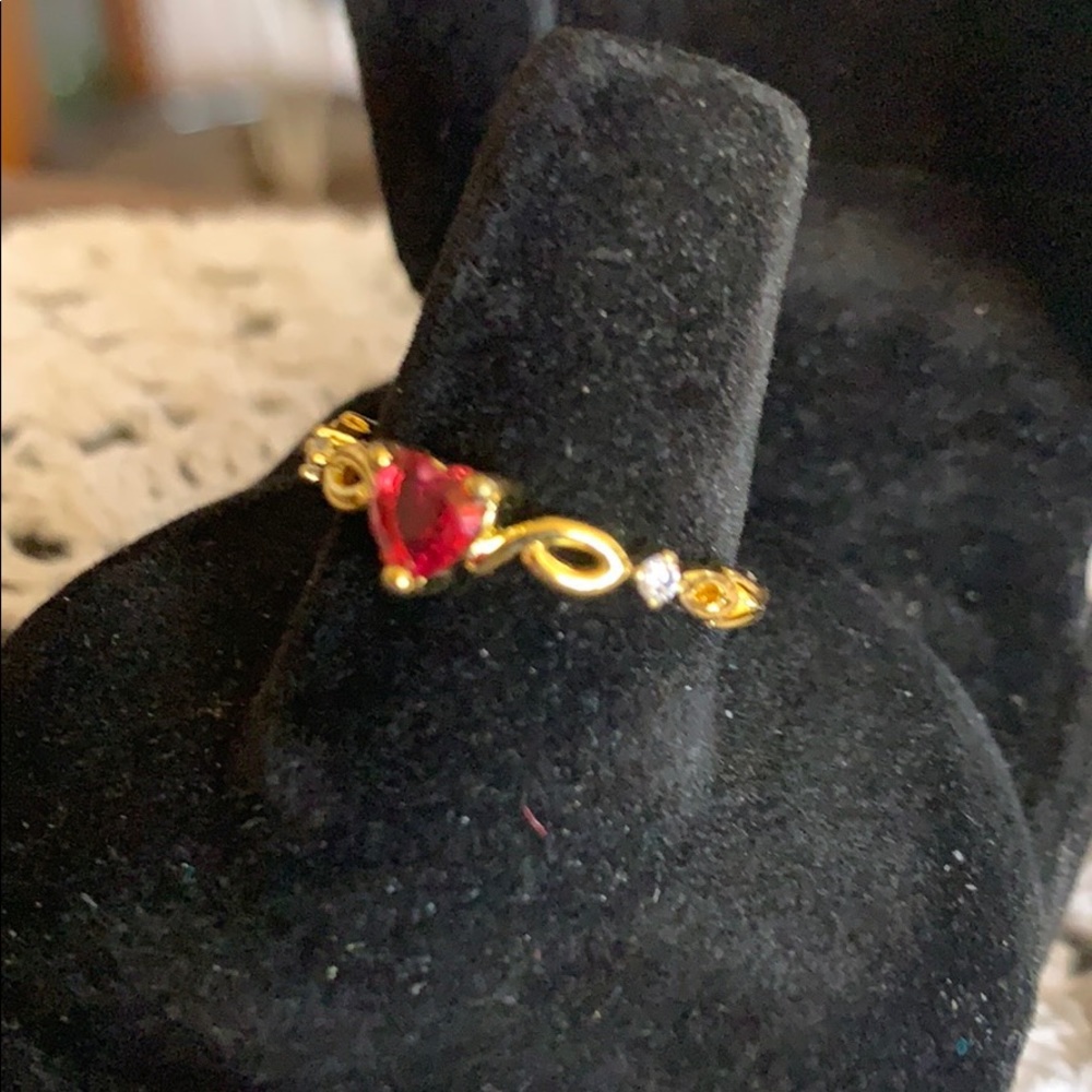 Heart Shaped Ruby Ring - image 4